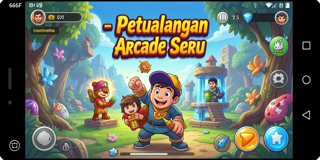 Tangkapan layar menunjukkan aksi seru dalam gameplay Arcade 666F.