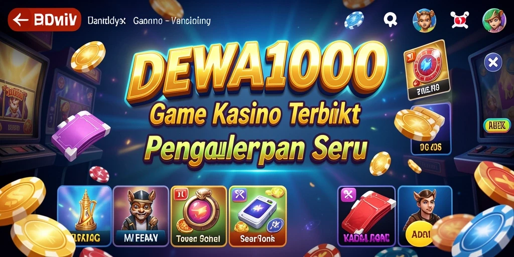 Screenshot utama DEWA1000 menampilkan gameplay kasino yang seru dan dinamis.