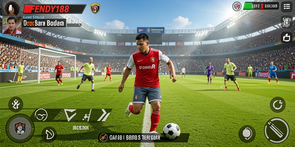 Tampilan gameplay FENDY188 yang mendebarkan dalam aksi sepak bola.