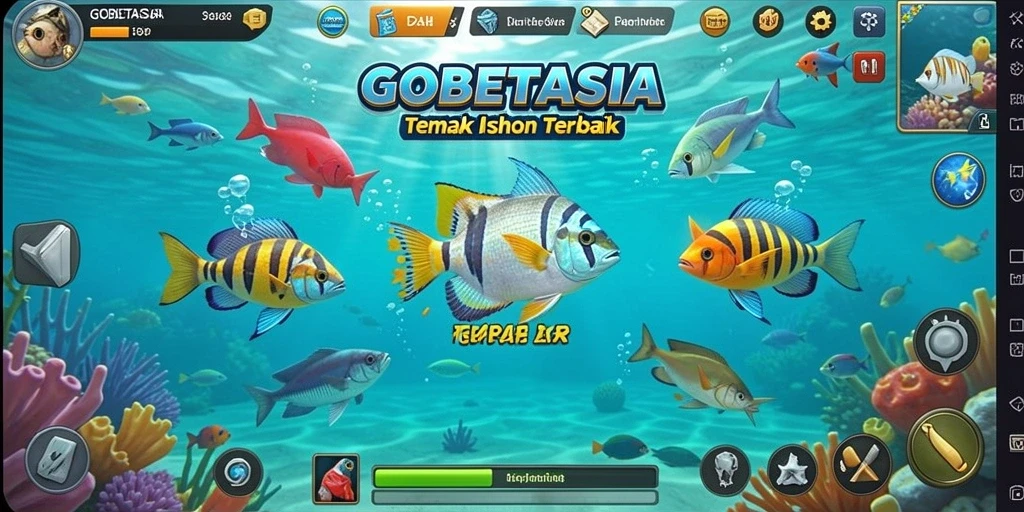 Screenshot GOBETASIA menampilkan gameplay mendebarkan Tembak Ikan.