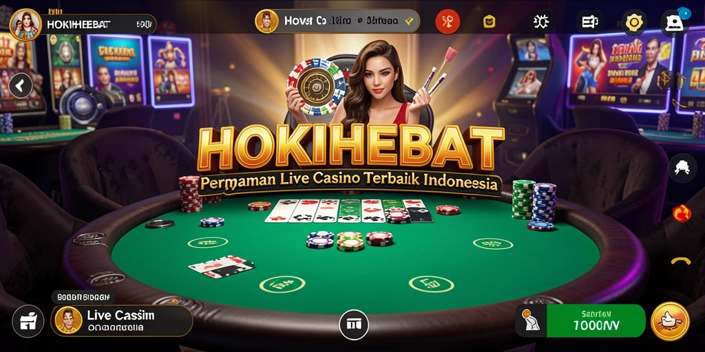 Tampilan menarik gameplay Live Casino HOKIHEBAT.