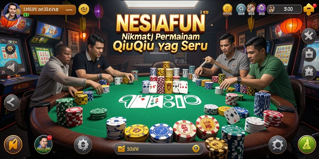 Screenshot NESIAFUN menampilkan aksi seru permainan QiuQiu.