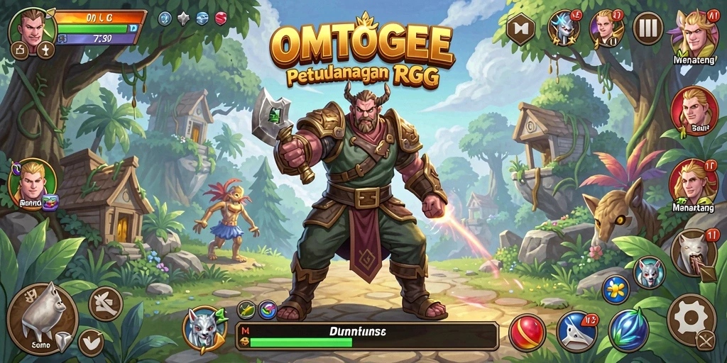 Tangkapan layar menampilkan pertarungan epik dalam gameplay OMTOGEL.
