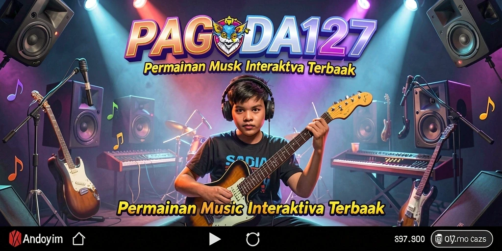 Tangkapan layar menunjukkan gameplay musik yang dinamis dan interaktif.