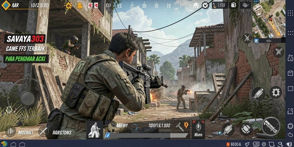Screenshot dari gameplay mendebarkan SAVAYA303 dalam mode FPS.