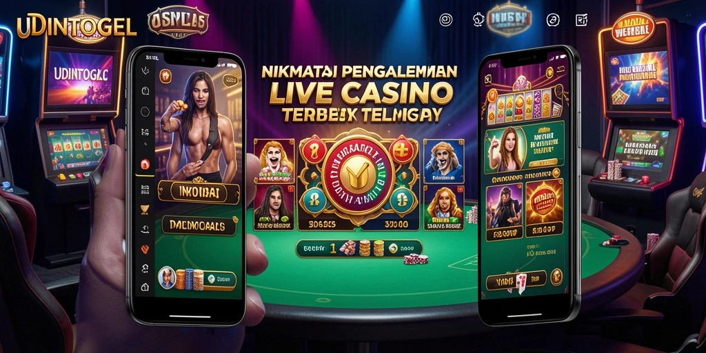 Screenshot gameplay UDINTOGEL menunjukkan dealer profesional dan pemain aktif.